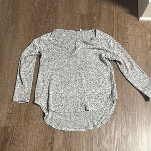 Blu Planet Gray Long Sleeve Polo Tunic Relaxed